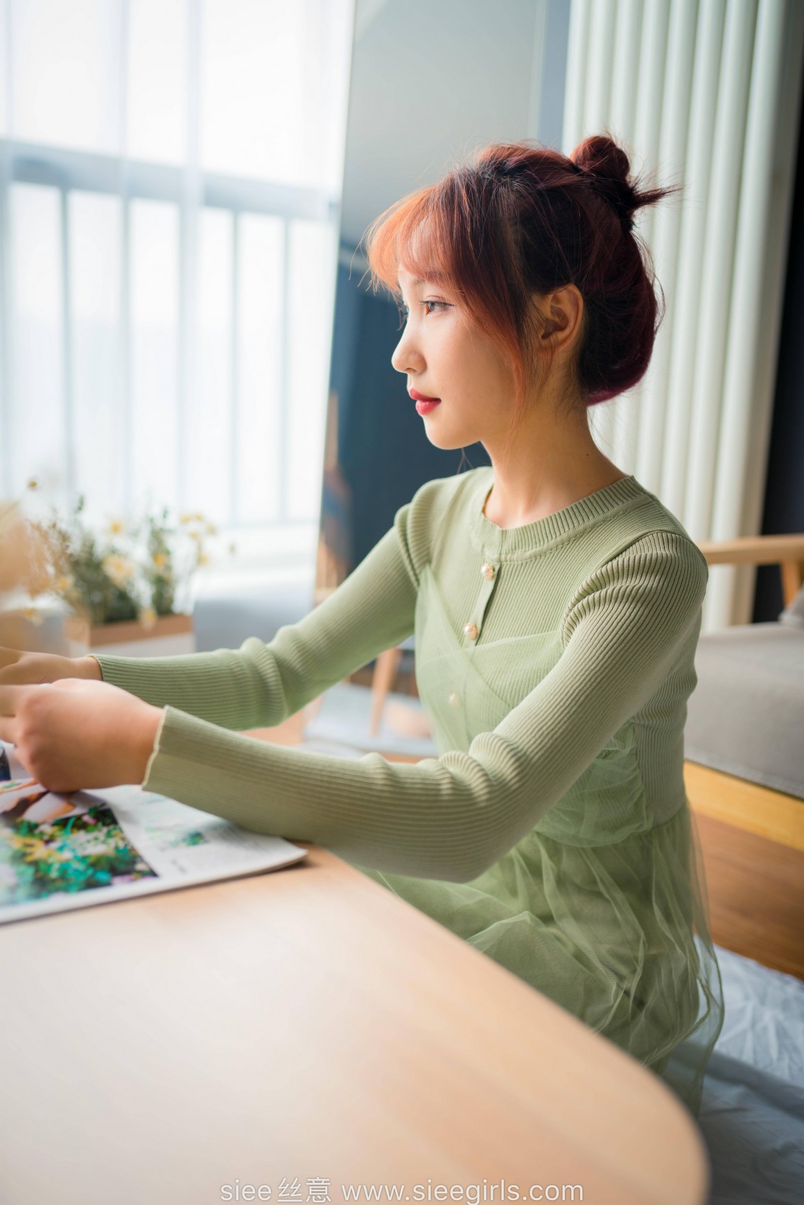 [SIEE丝意] No.473 绿色莲衣裙 厚肉丝